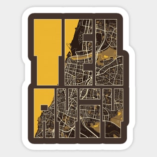 Tel Aviv City Map of Israel Sticker